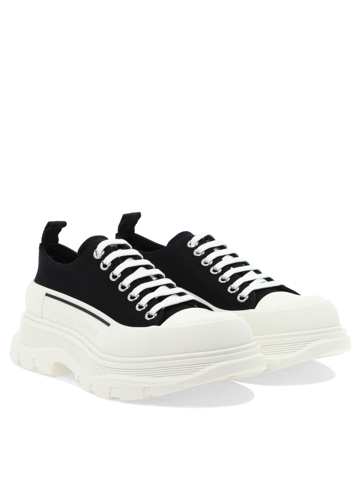 ALEXANDER MCQUEEN Black   Tread Slick sneakers